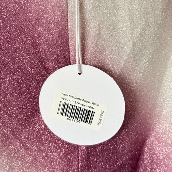 Princess Polly Alexa Sparkle Halter Midi Dress NWT Purple White Size 8 - Picture 6 of 7